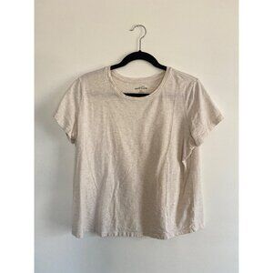 Eddie Bauer Women's Heathered Beige Short Sleeve T-Shirt Size XL